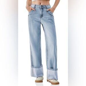 Cuffed Light Blue Denim